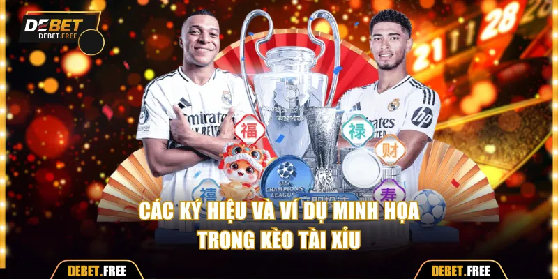 Các ký hiệu và ví dụ minh họa trong kèo tài xỉu