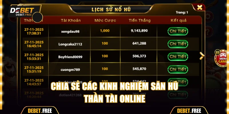 Chia sẻ kinh nghiệm săn hũ Thần Tài online